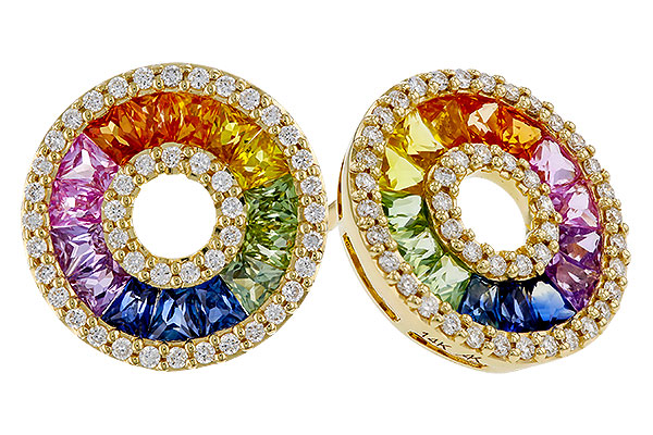 A320-67033: EARRINGS 2.10 MULTI-COLOR SAPP 2.37 TGW