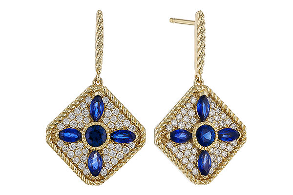 B320-68842: EARRINGS 1.03 TW SAPPHIRE 1.46 TGW