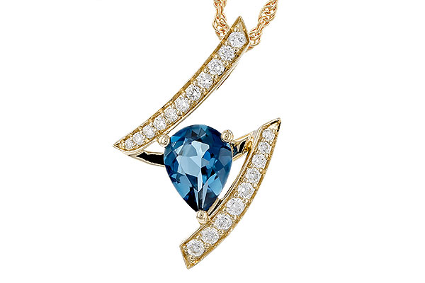 C320-65215: NECK 1.04 LONDON BLUE TOPAZ 1.23 TGW (8x6MM)