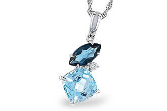 C320-67915: NECKLACE 2.37 TW BLUE TOPAZ 2.40 TGW