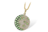 D234-30715: NECK .95 ROSE CUT GREEN GARNET 1.37 TGW