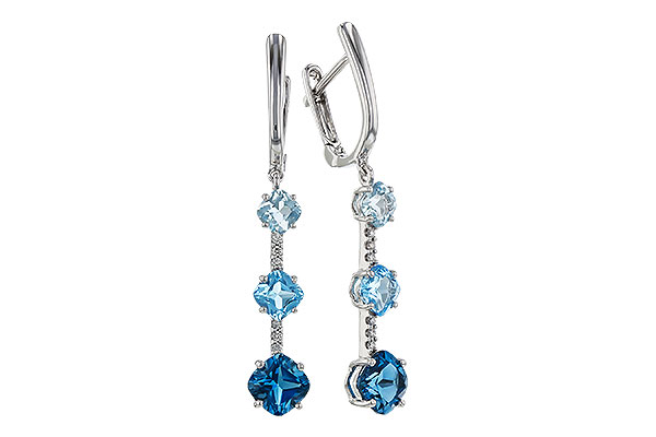 D320-65251: EARRINGS 2.41 TW BLUE TOPAZ 2.45 TGW