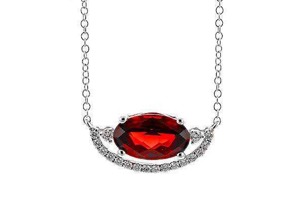 D320-66151: NECKLACE 1.94 GARNET 2.08 TGW (10x6MM GAR / 18")