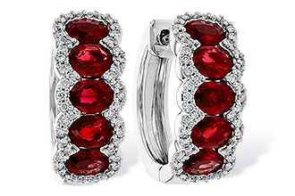 E320-70724: EARRINGS 2.20 TW RUBY 2.45 TGW