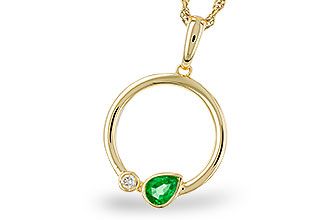 F320-66160: NECKLACE .20 EMERALD .22 TGW
