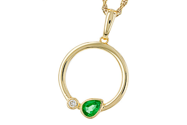 F320-66160: NECKLACE .20 EMERALD .22 TGW