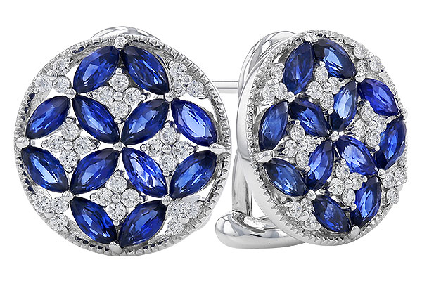 G320-65269: EARRINGS 2.07 TW SAPPHIRE 2.37 TGW