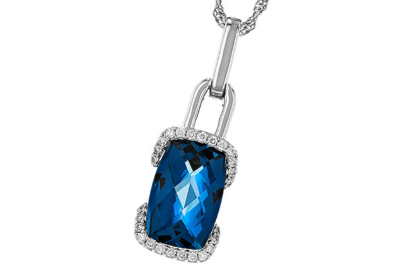K320-72487: NECK 3.75 LONDON BLUE TOPAZ 3.90 TGW (12x8MM LBT)
