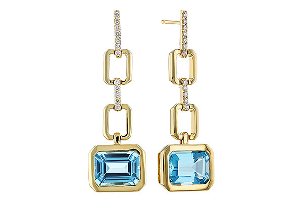 L320-68832: EARRINGS 3.20 BLUE TOPAZ 3.32 TGW (8x6MM BT)